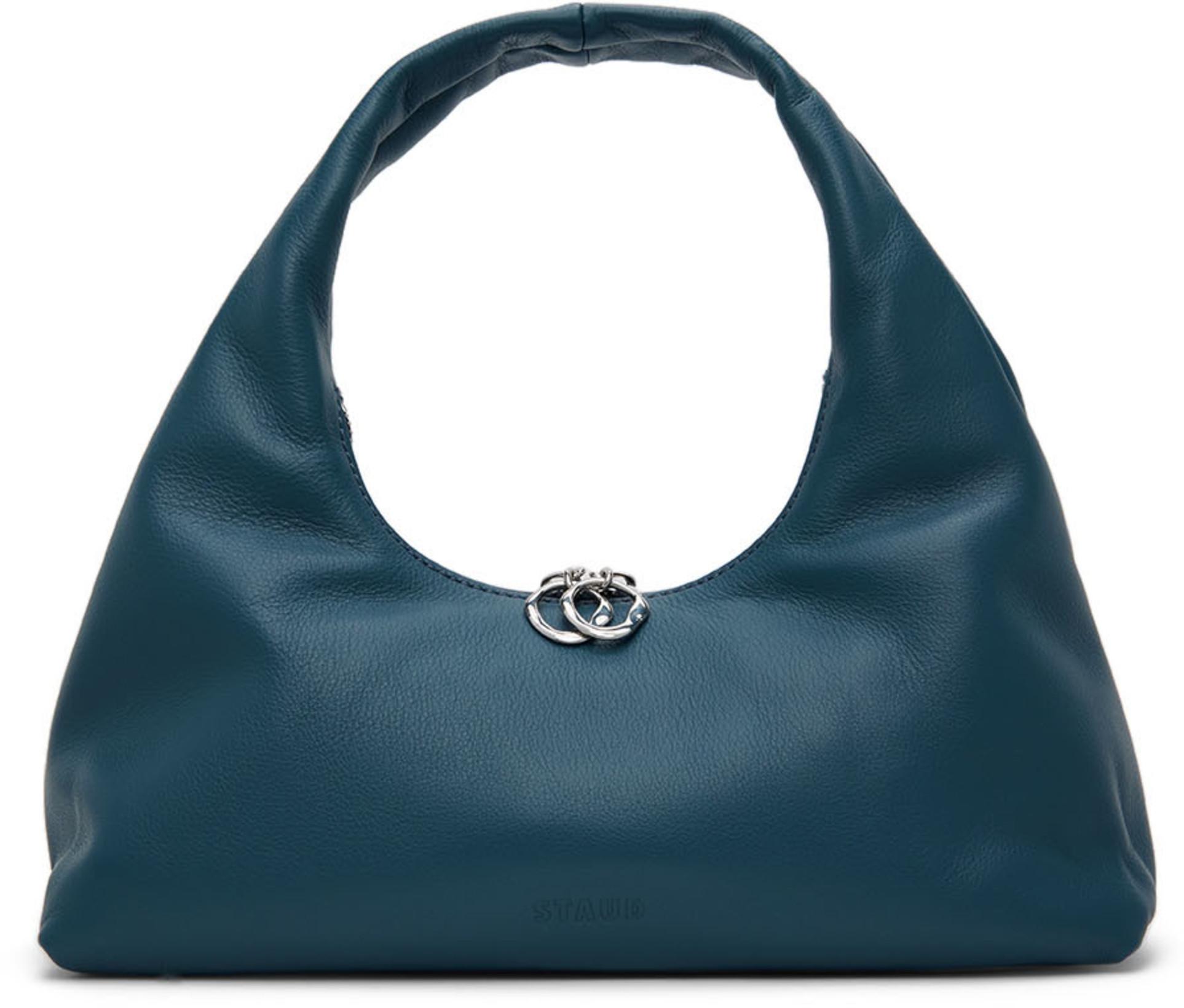 Navy Mini Enzo Bag by STAUD