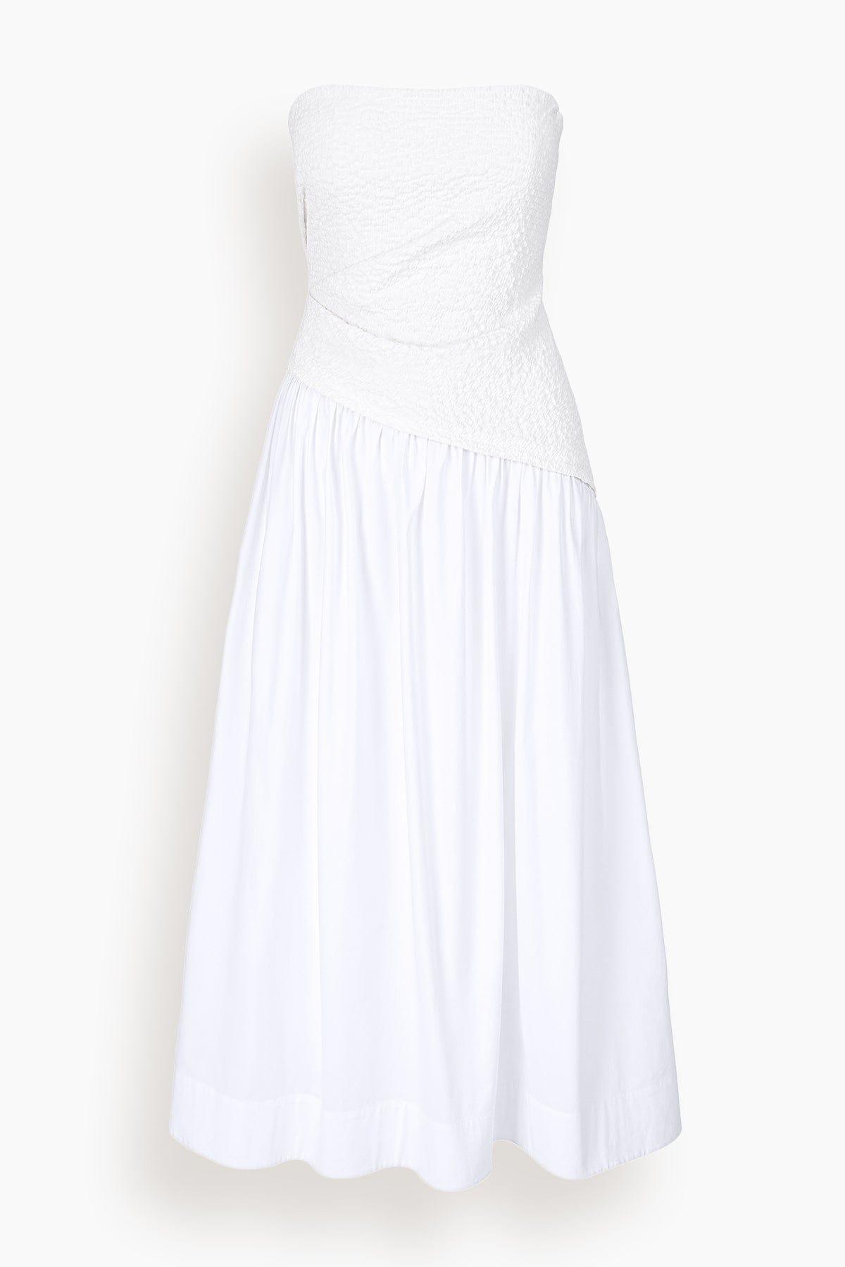 Nia Dress in White by STAUD