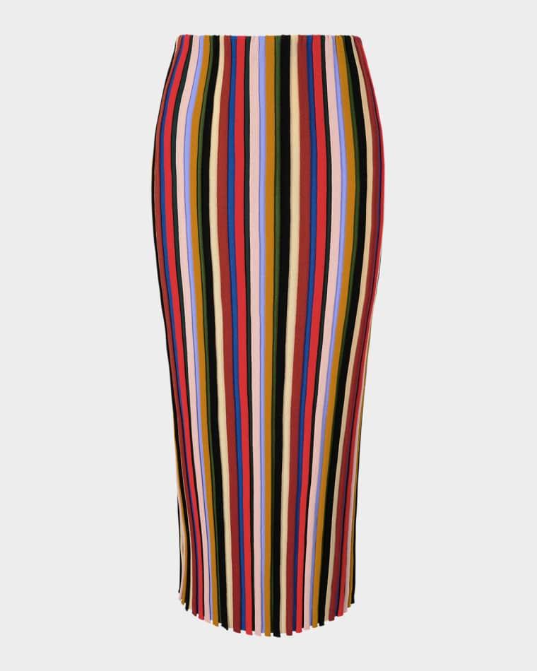 Noemi Striped Midi Skirt by STAUD