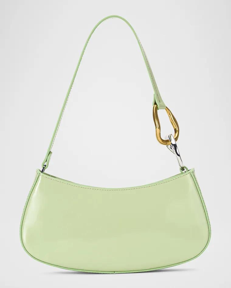 Ollie Chain-Link Leather Shoulder Bag by STAUD