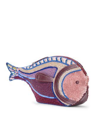 Pesce Beaded Fish Clutch by STAUD