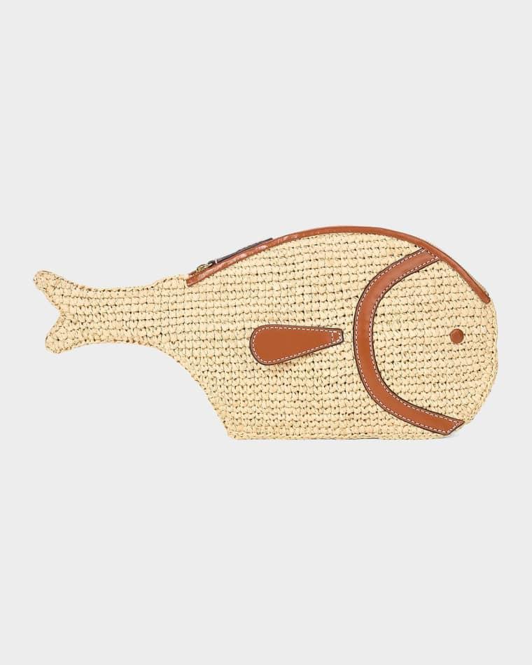 Pesce Raffia Fish Clutch Bag by STAUD