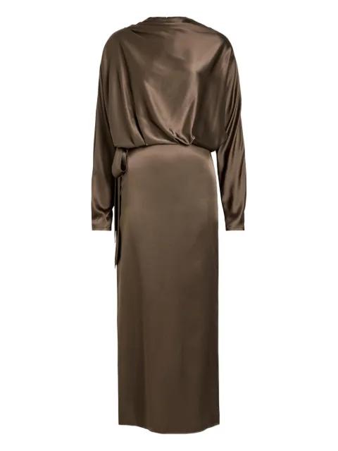 Phoebe long-sleeved draped midi dress by STAUD