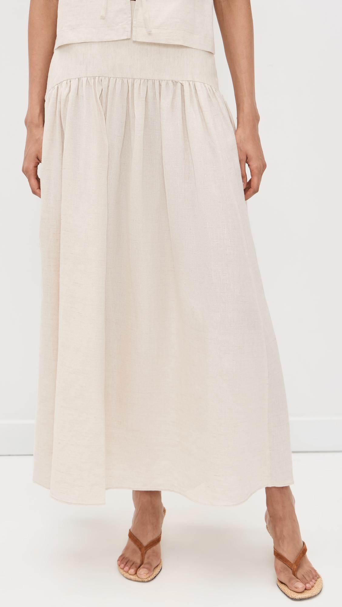 Procida Linen Skirt by STAUD