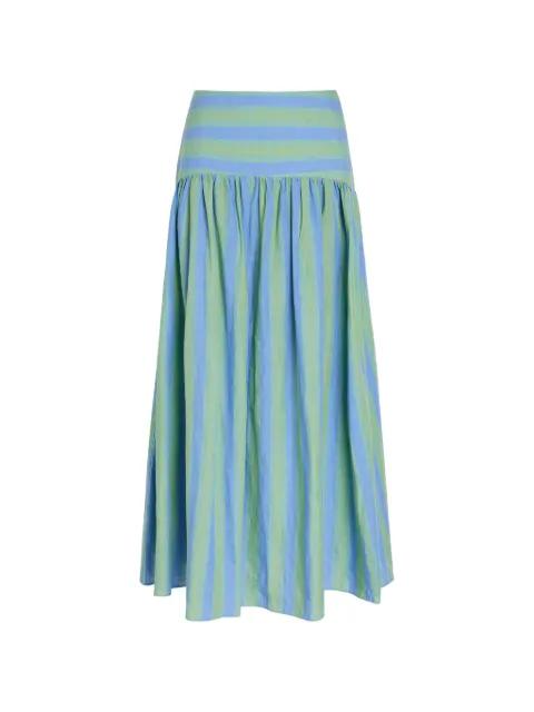 Procida striped linen skirt by STAUD