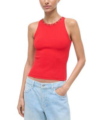 Reina Beaded Trim Top by STAUD