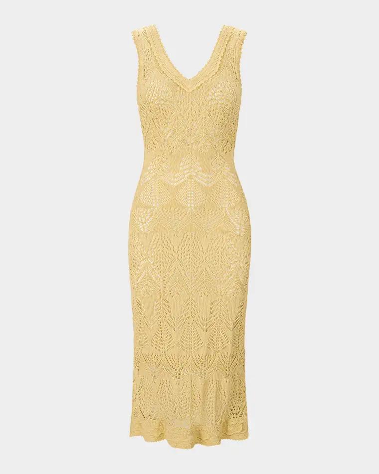 Roan Pointelle-Knit Maxi Dress by STAUD