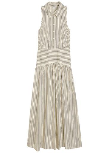 Romy striped stretch-cotton poplin maxi shirt dress by STAUD Romy striped stretch-cotton poplin maxi shirt dress by STAUD