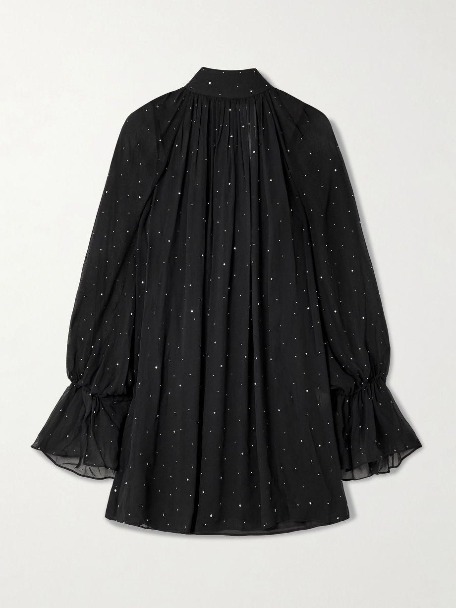 Roux crystal-embellished gathered crepon mini dress by STAUD