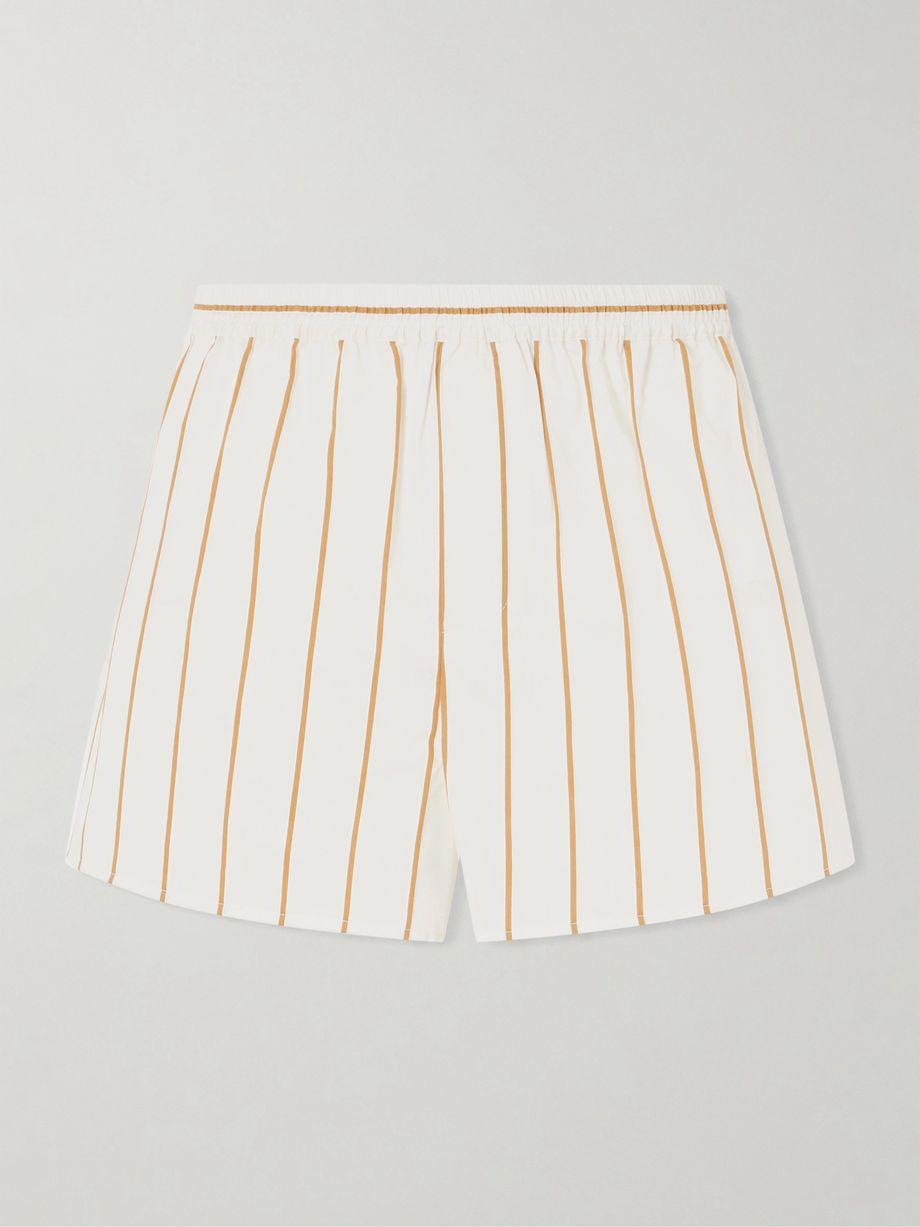 Rove striped cotton-blend shorts by STAUD