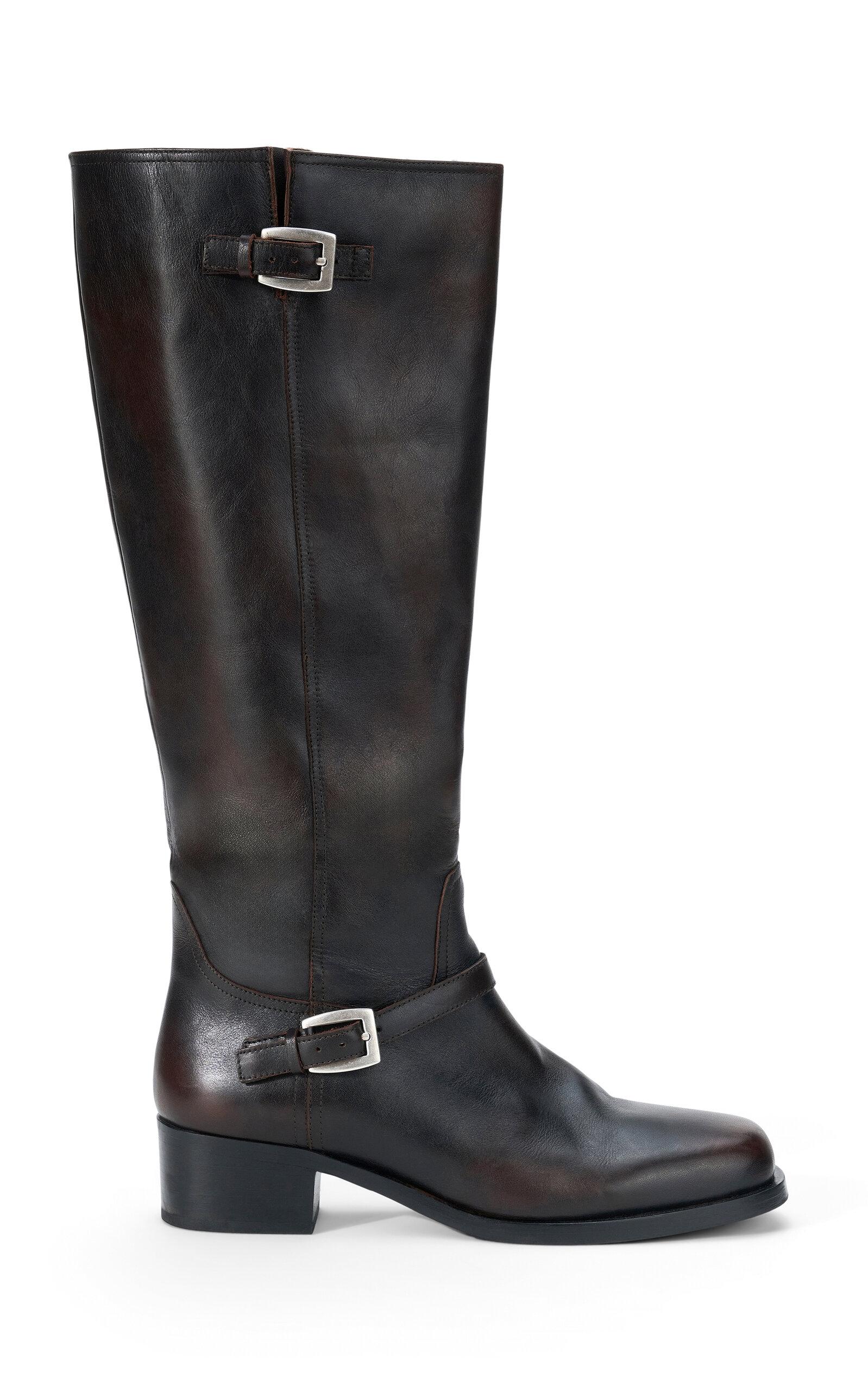 STAUD Brooklyn Flat Leather Boots - Moda Operandi by STAUD