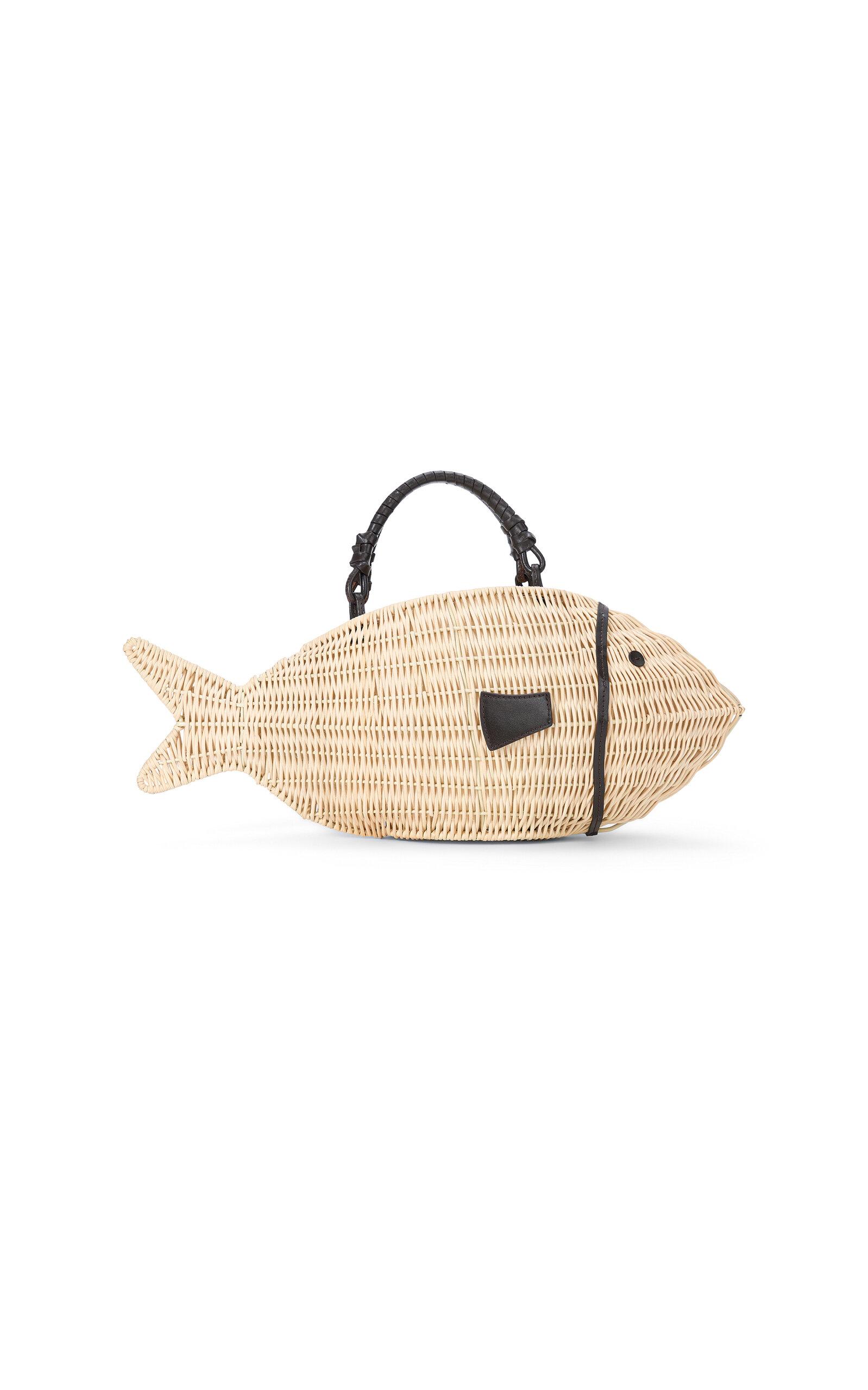 STAUD Cleo Fish Wicker-Leather Tote - Moda Operandi by STAUD