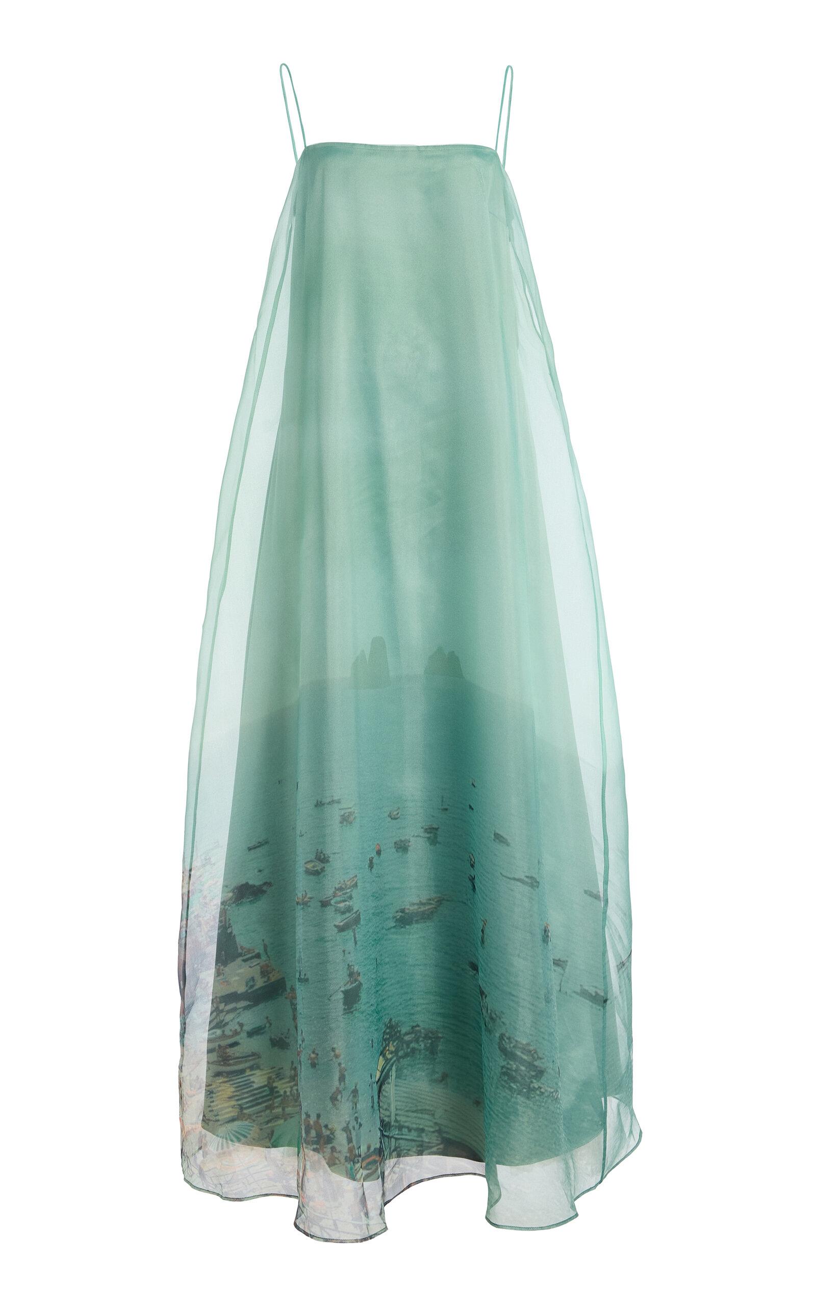 STAUD Delfina Printed Organza Maxi Dress - Moda Operandi by STAUD