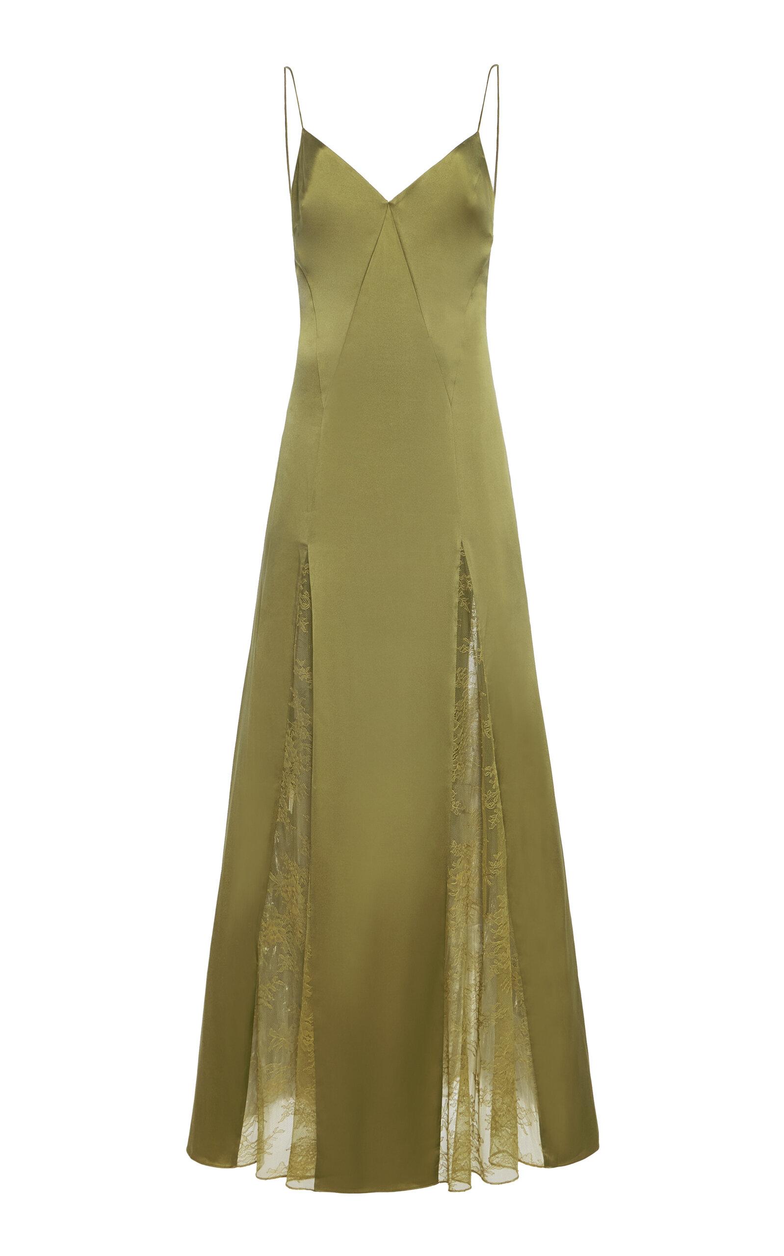 STAUD Exclusive Trinity Lace-Inset Silk Maxi Slip Dress - Moda Operandi by STAUD