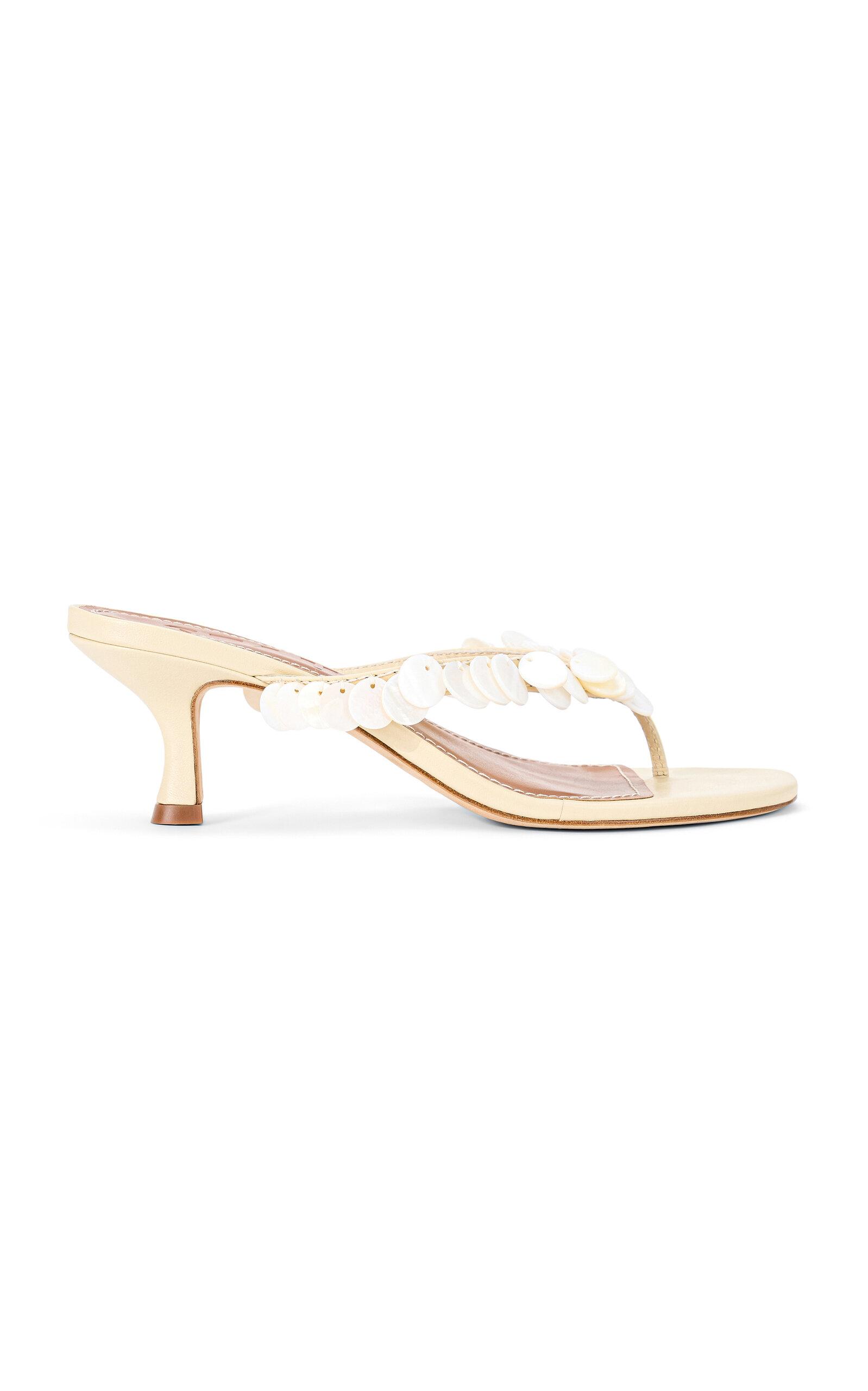 STAUD Freja Sequined Leather Sandals - Moda Operandi by STAUD