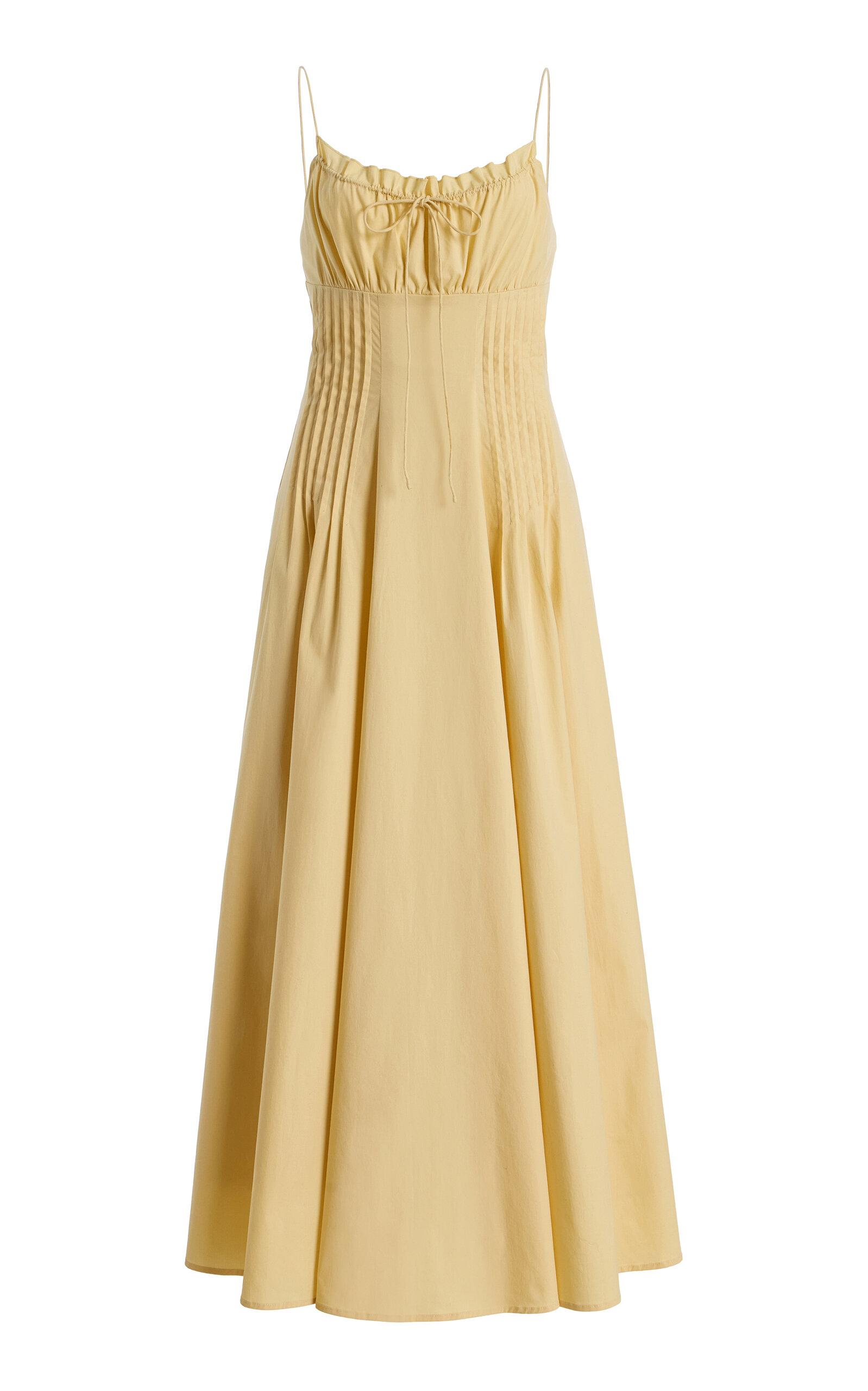 STAUD Margi Ruffled Cotton-Blend Maxi Dress - Moda Operandi by STAUD