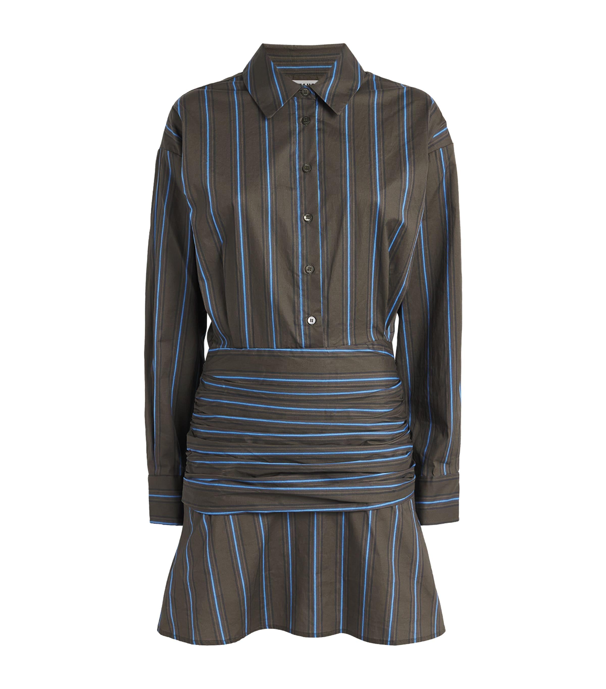 STAUD Stretch-Poplin Stripe Indya Mini Dress by STAUD