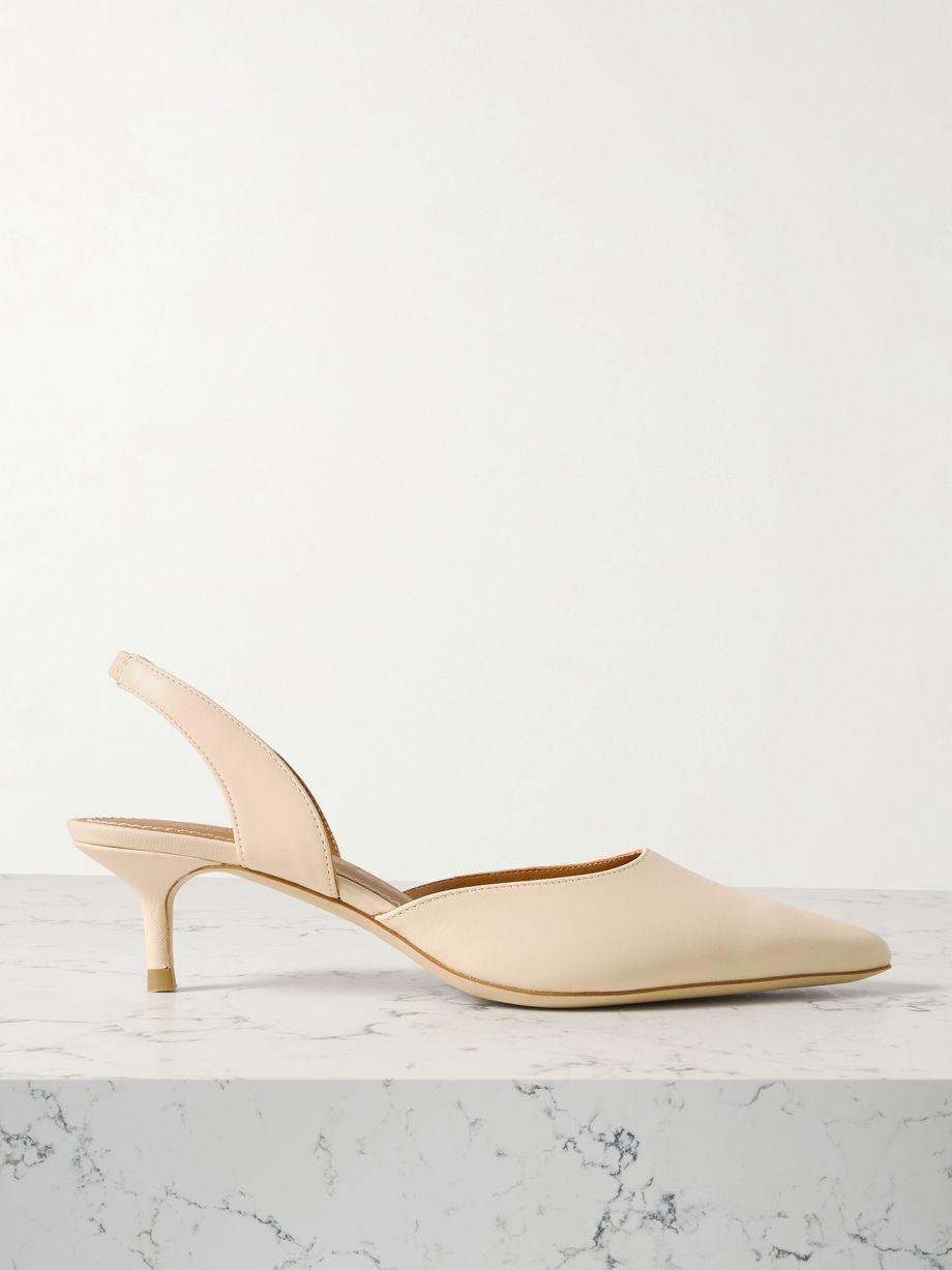 Sebastian leather slingback pumps by STAUD
