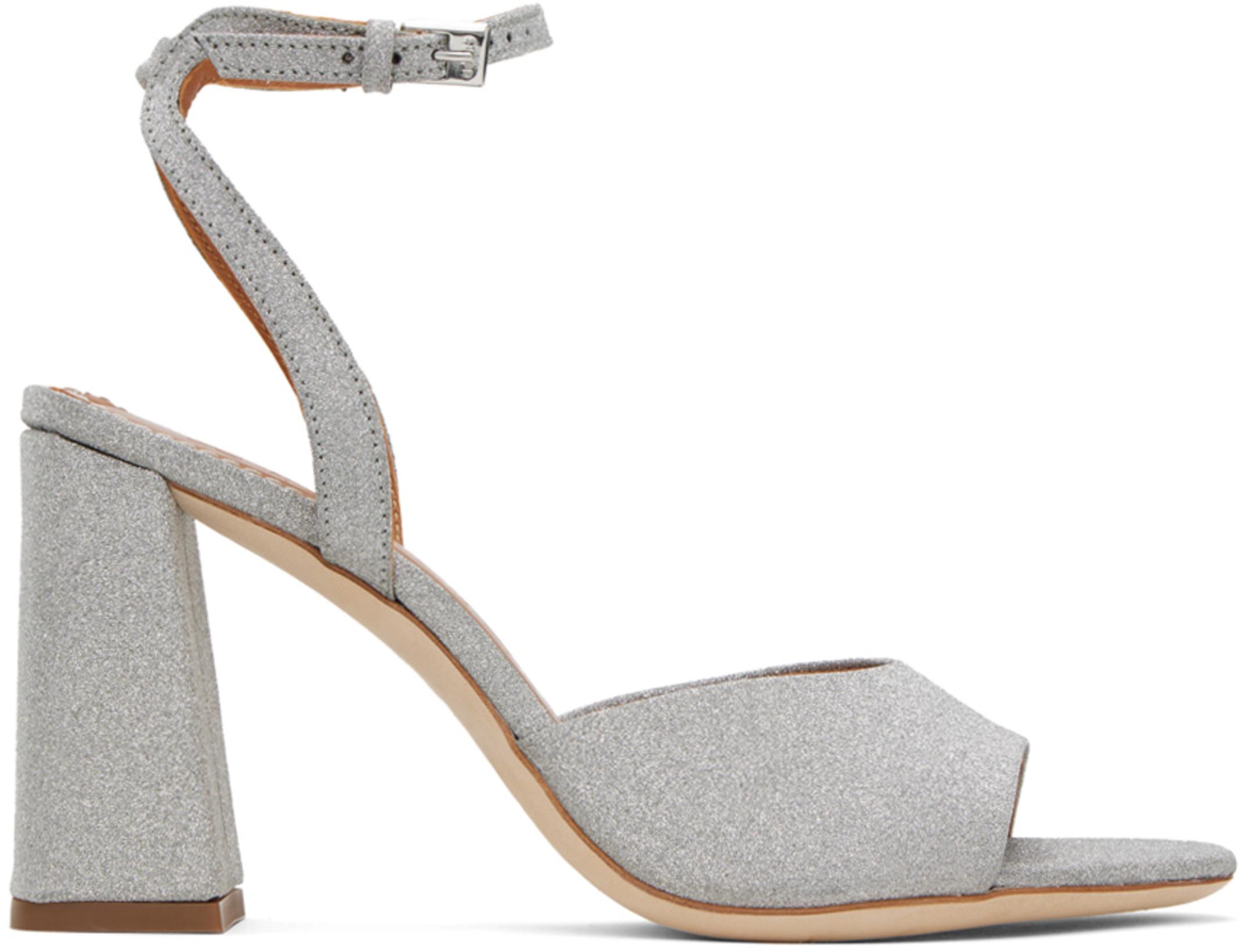 Silver Solange Heeled Sandals by STAUD