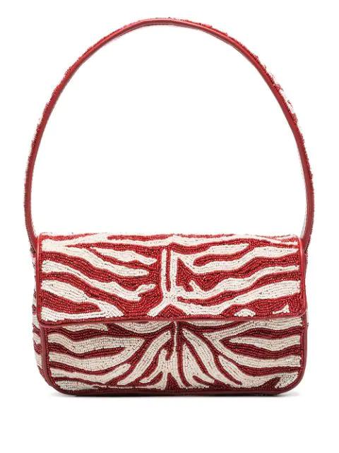 Tommy bead-embellished shoulder bag by STAUD