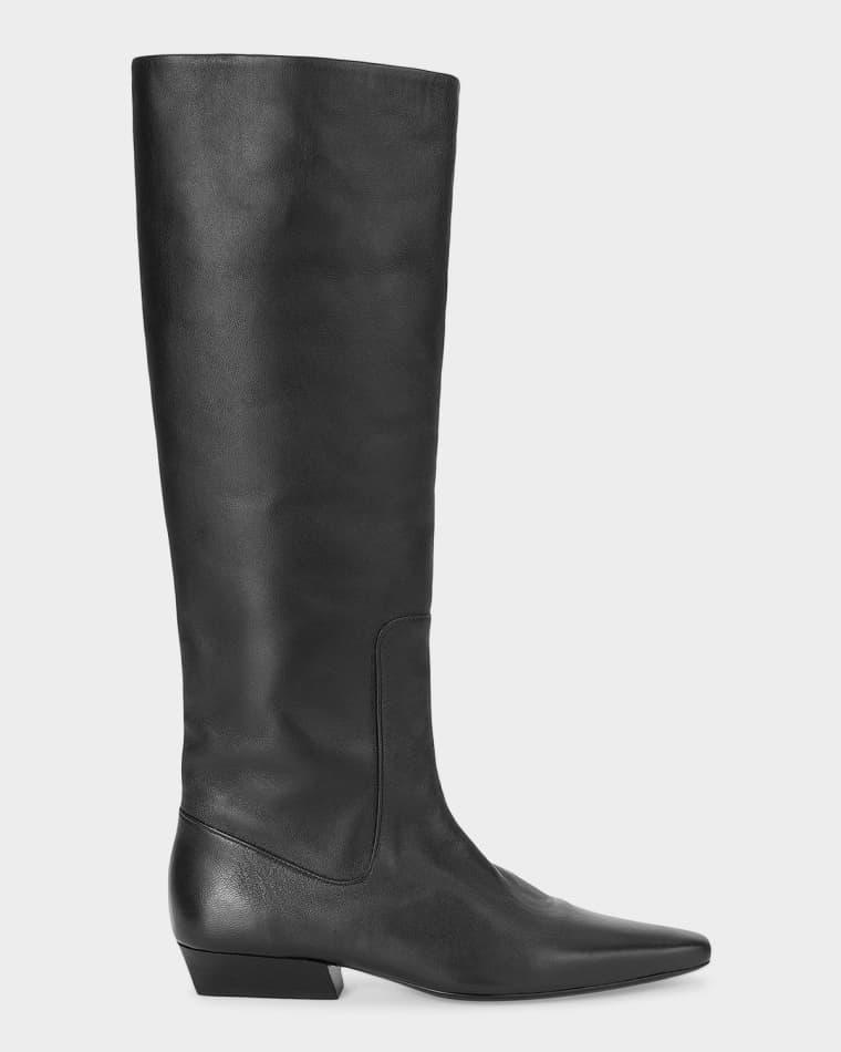 Wally Leather Flat Knee-High Boots by STAUD