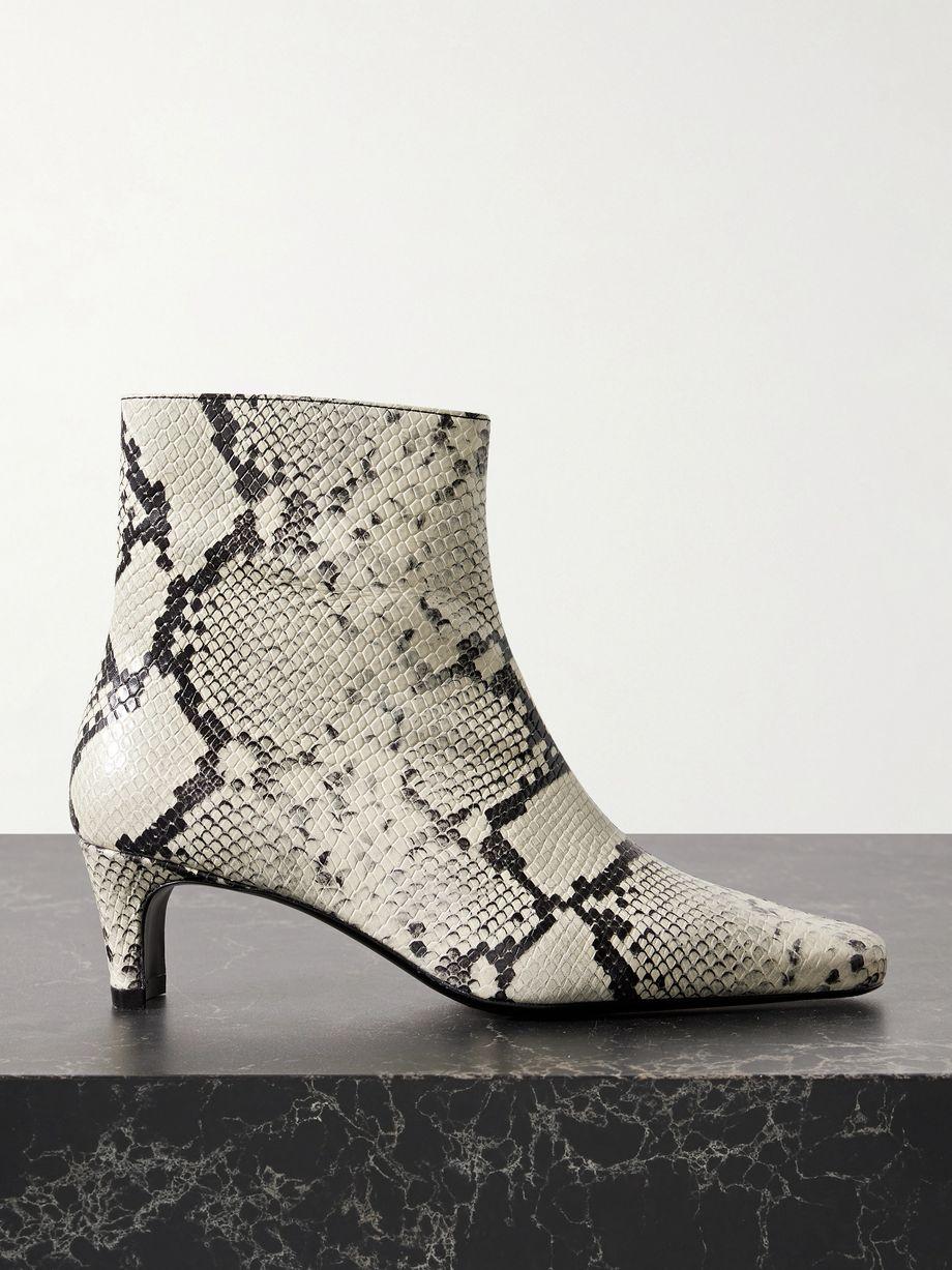Wally snake-effect leather ankle boots by STAUD