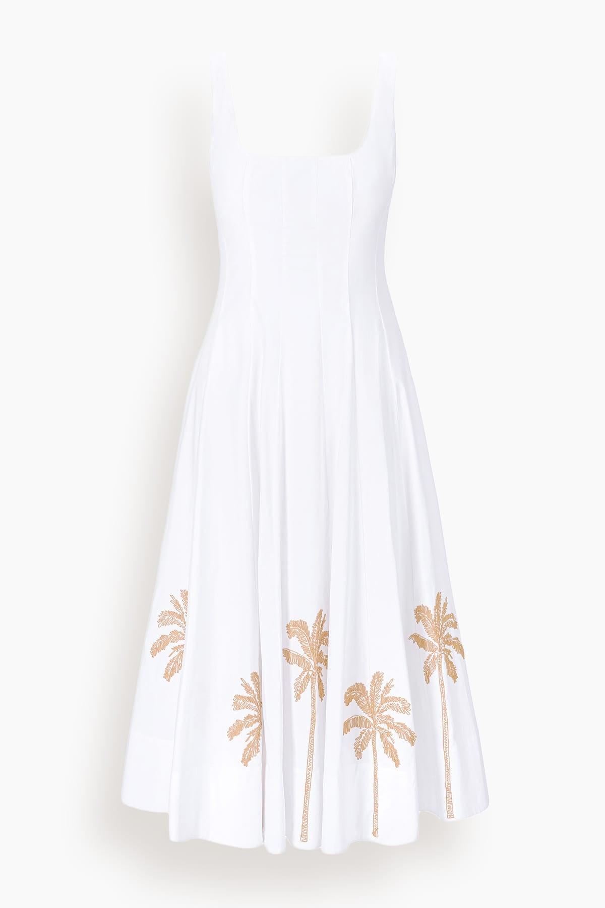 Wells Dress in White Embroidery by STAUD
