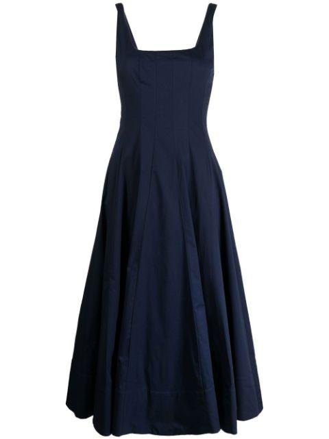 Wells flared midi dress by STAUD