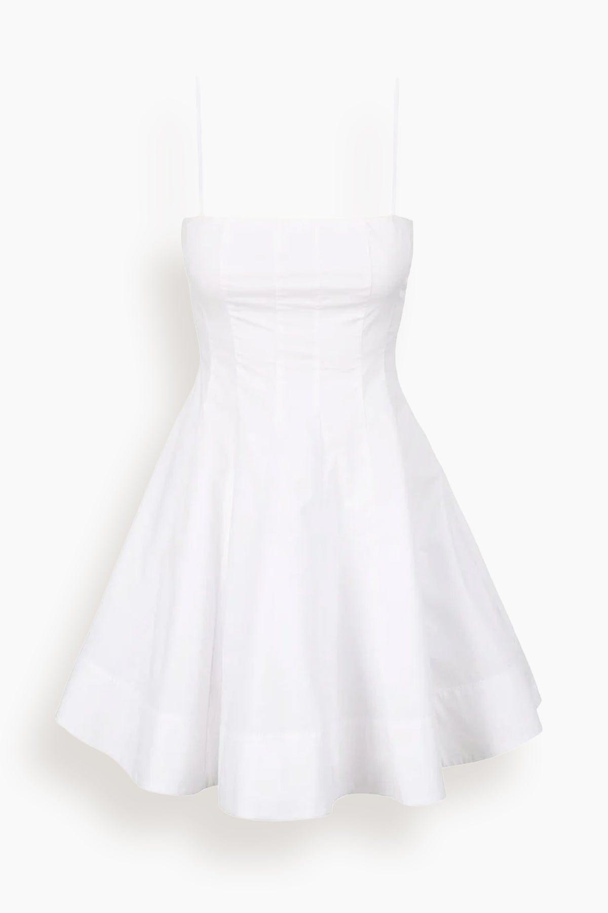 Wylie Mini Dress in White by STAUD