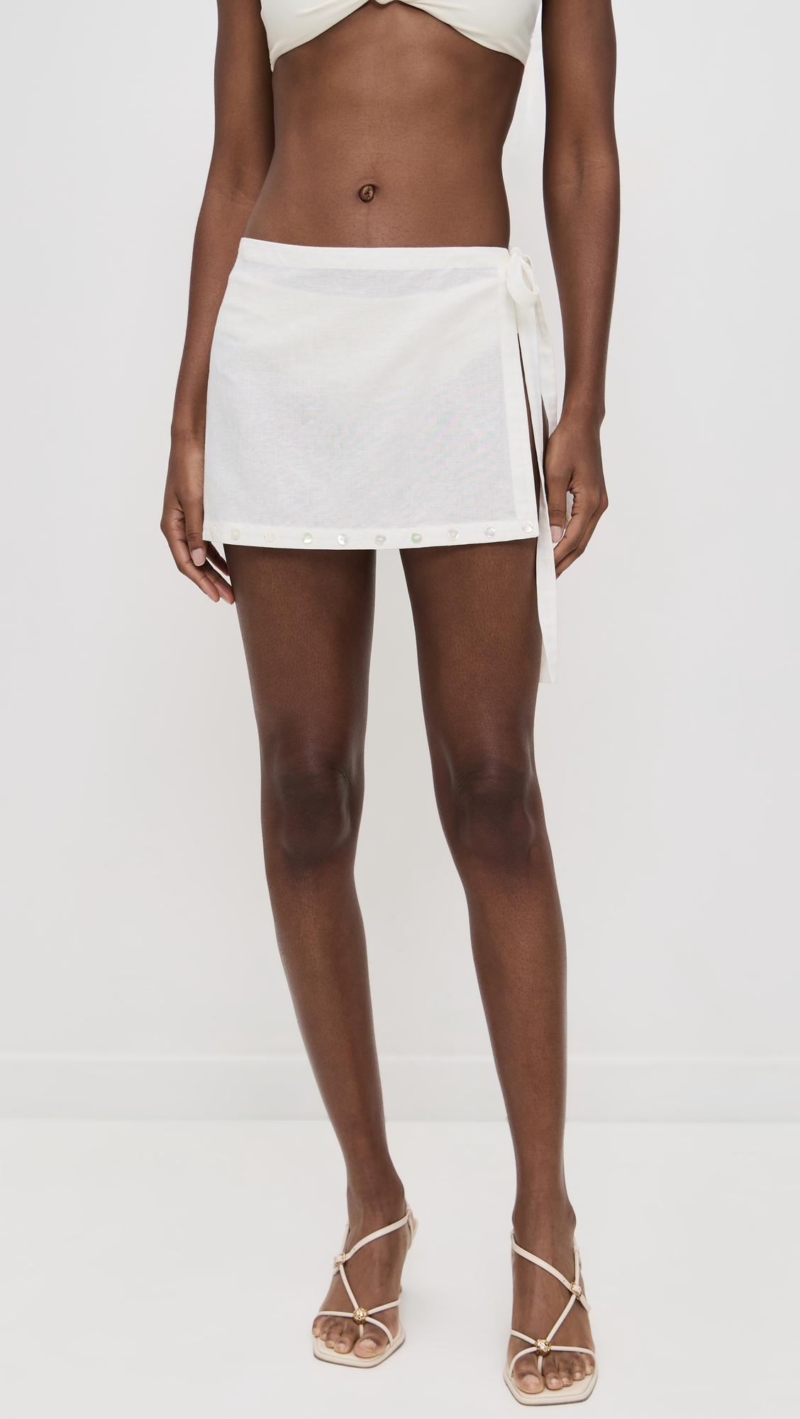 Zandra Linen Skirt by STAUD