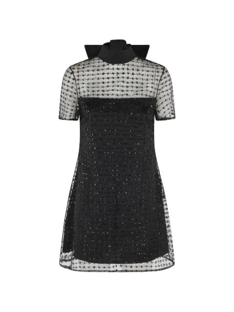bow-detail high-neck mini dress by STAUD