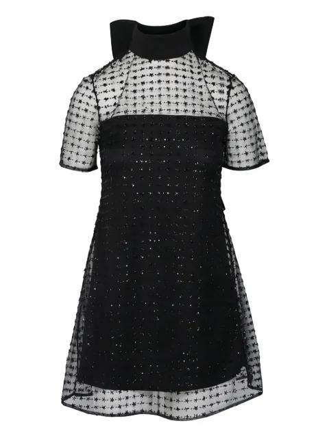 bow-detail sequin-embellished mini dress by STAUD
