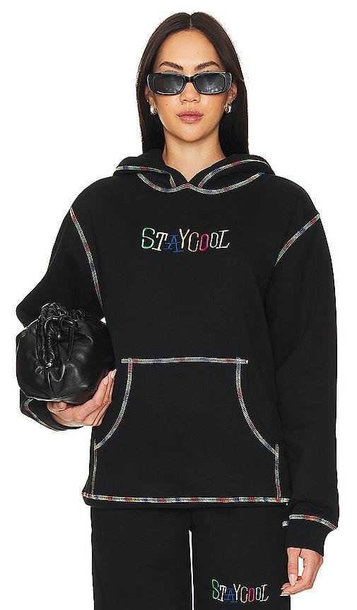Stay Cool Tribal Chainstitch Hoodie in Black by STAY COOL