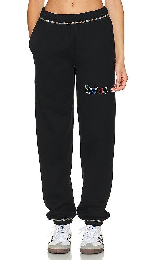 Stay Cool Tribal Chainstitch Sweatpant in Black by STAY COOL