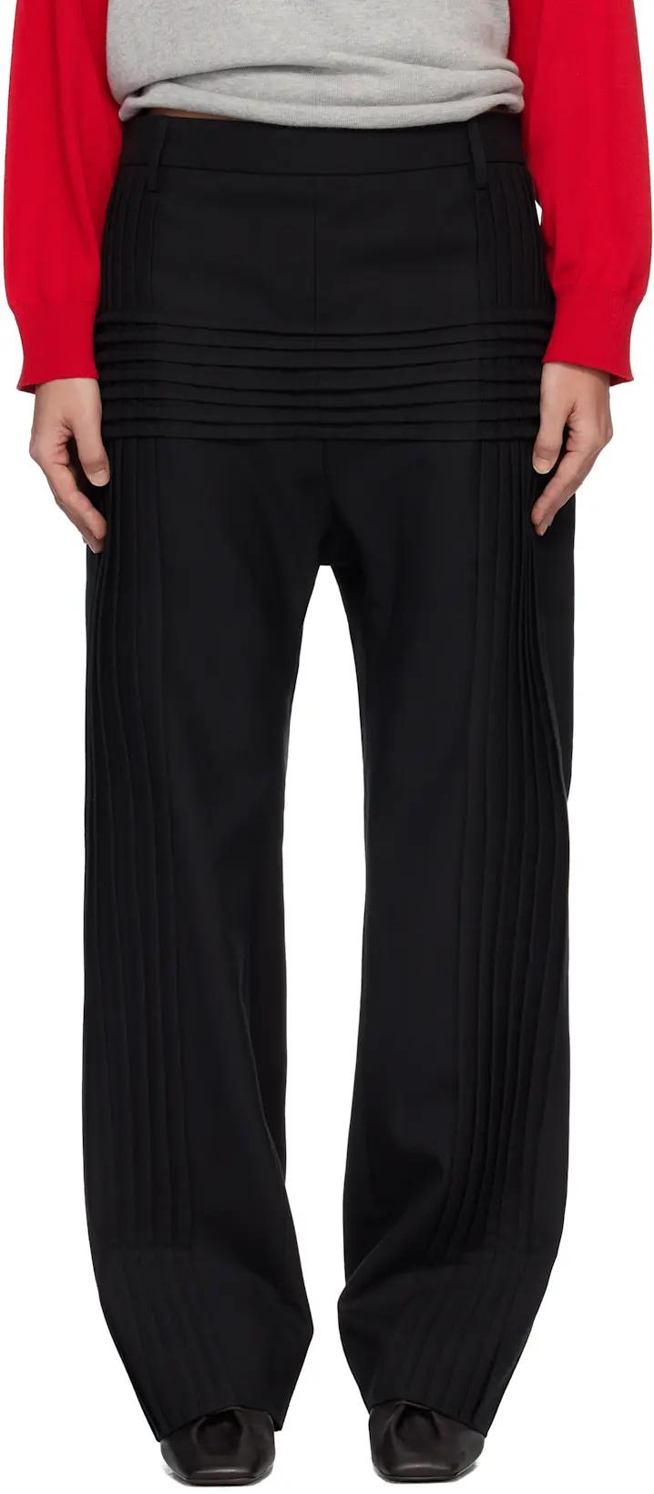 Black Pillar Trousers by STEFAN COOKE