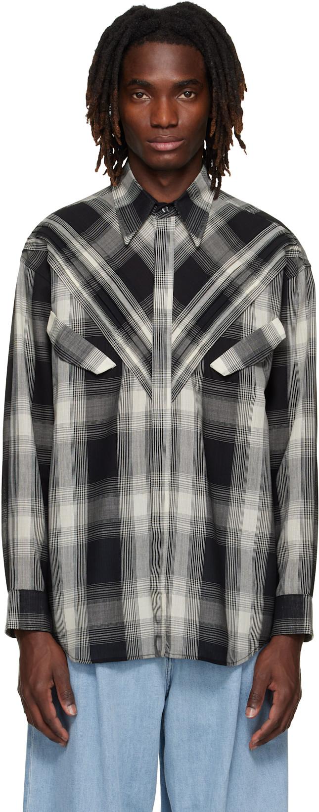 Black & Off-White Chevron Shirt by STEFAN COOKE