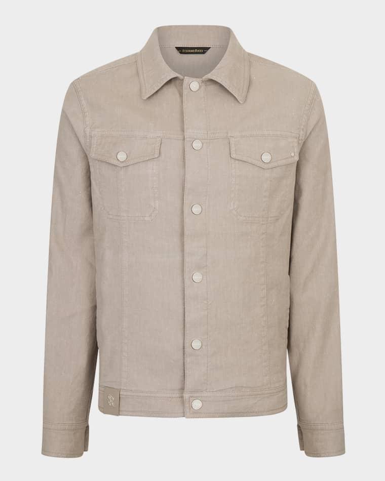 Men's Button-Front Trucker Jacket by STEFANO RICCI