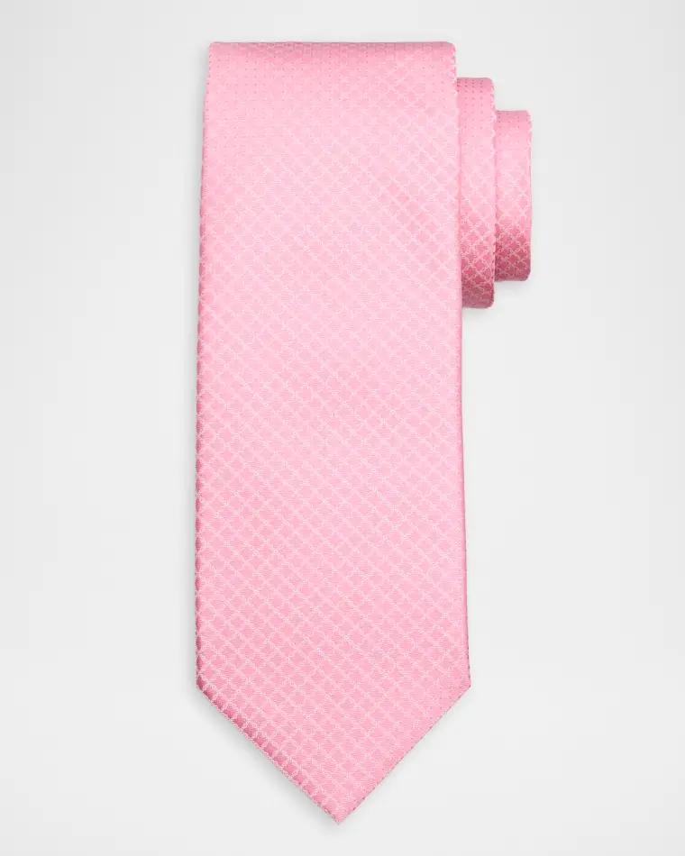 Men's Diamond Check Silk Tie by STEFANO RICCI