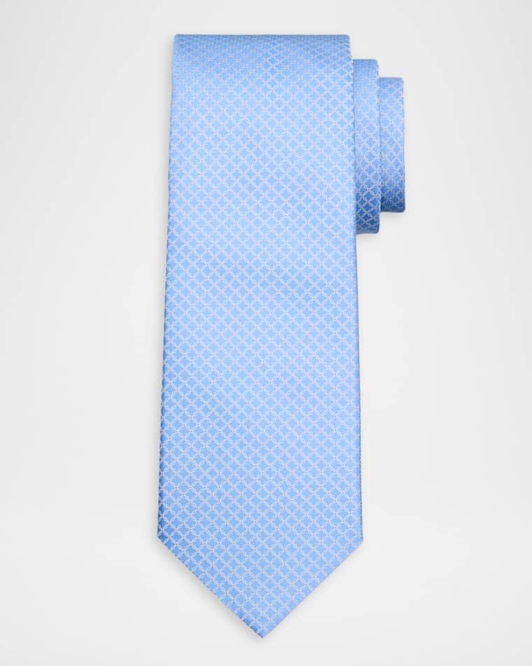 Men's Diamond Check Silk Tie by STEFANO RICCI