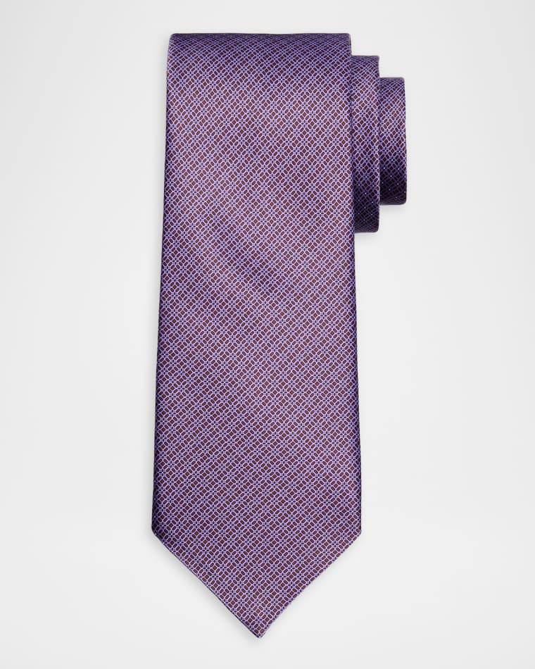 Men's Dotted Floral Silk Tie by STEFANO RICCI