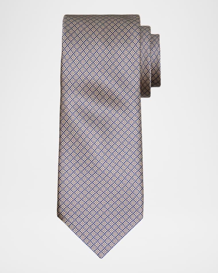 Men's Dotted Floral Silk Tie by STEFANO RICCI