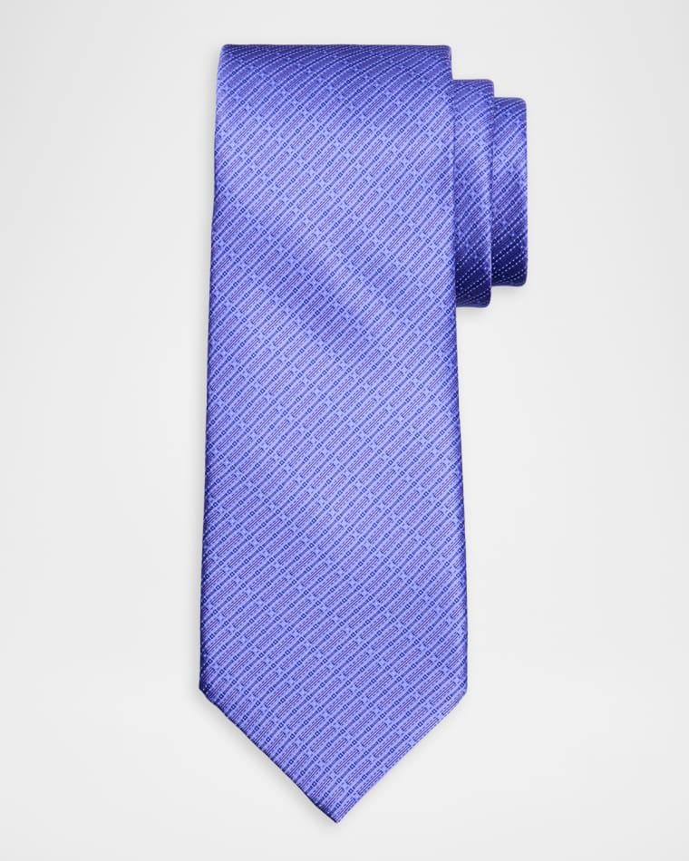 Men's Dotted Line Silk Jacquard Tie by STEFANO RICCI