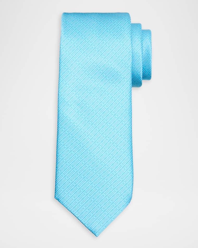 Men's Dotted Line Silk Jacquard Tie by STEFANO RICCI