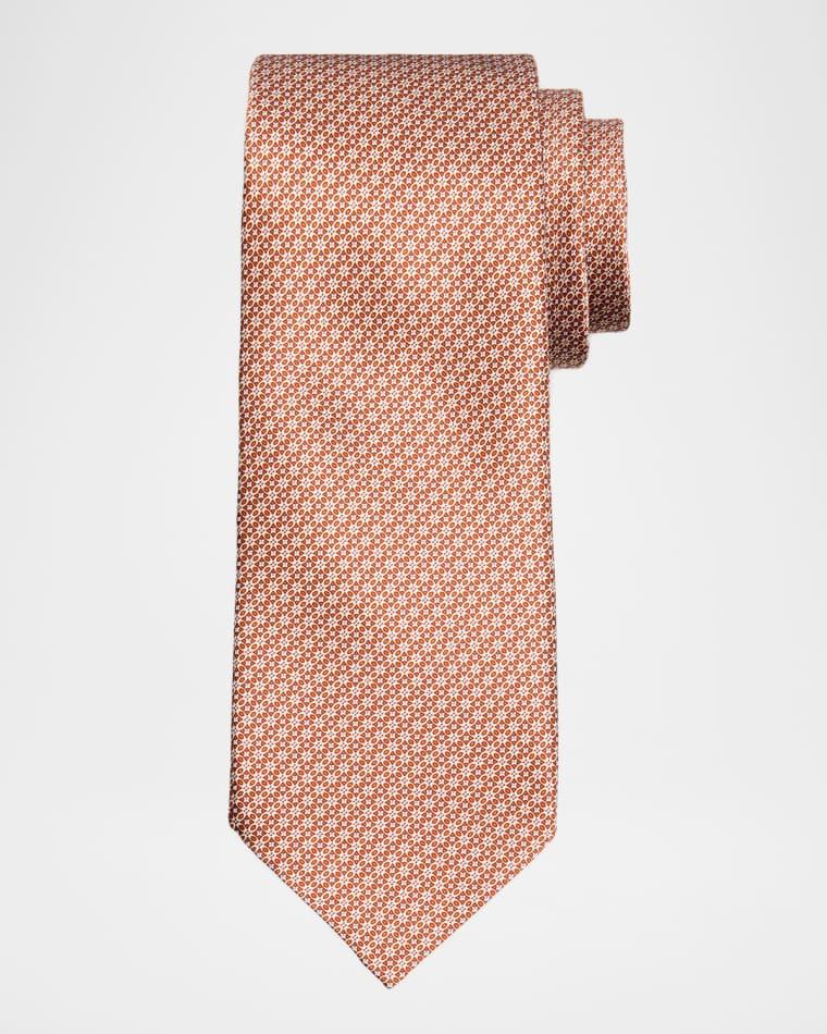 Men's Floral Grid Silk Tie by STEFANO RICCI