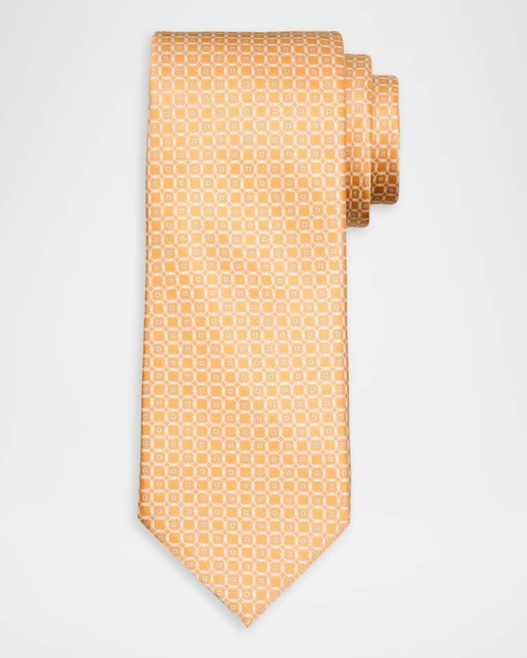 Men's Geometric Circle Jacquard Silk Tie by STEFANO RICCI