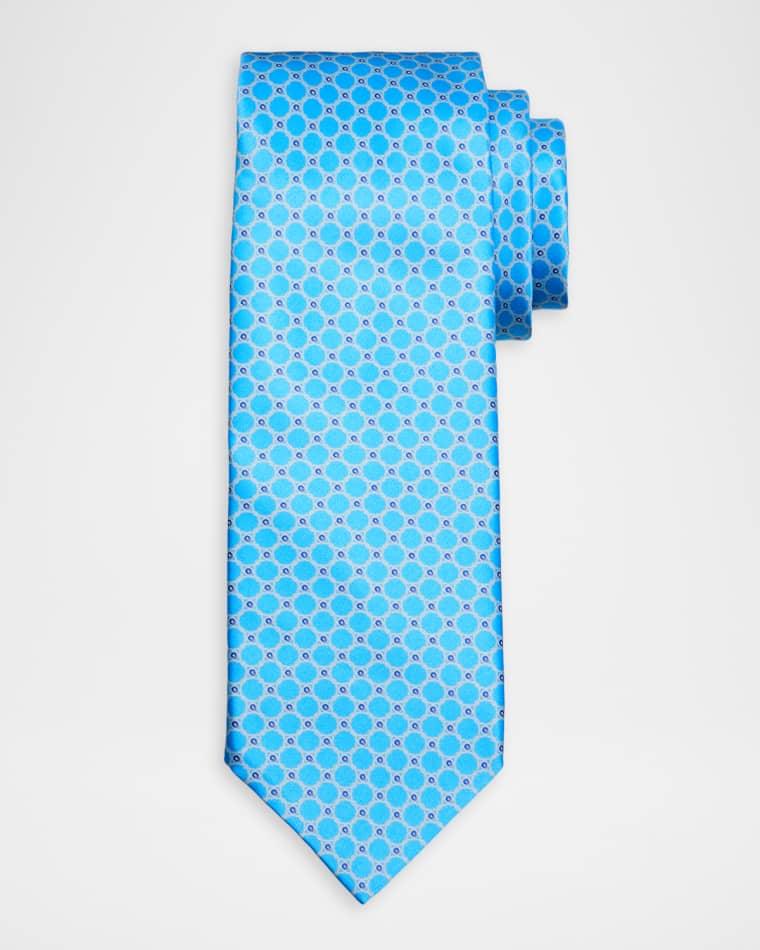 Men's Geometric Circle Silk Tie by STEFANO RICCI