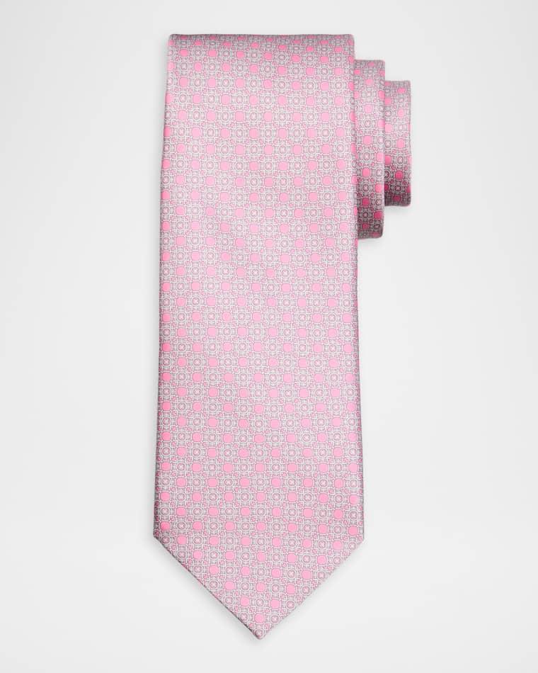 Men's Geometric Circle Silk Tie by STEFANO RICCI