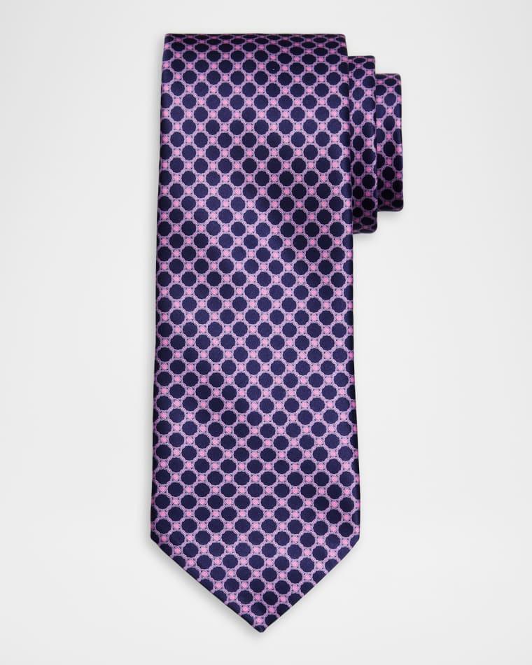 Men's Geometric Circle Silk Tie by STEFANO RICCI