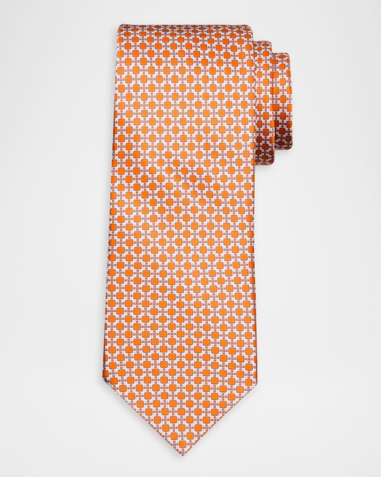 Men's Geometric Square Silk Tie by STEFANO RICCI