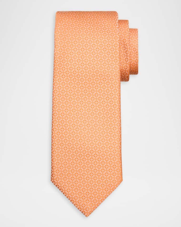 Men's Micro-Geometric Jacquard Silk Tie by STEFANO RICCI